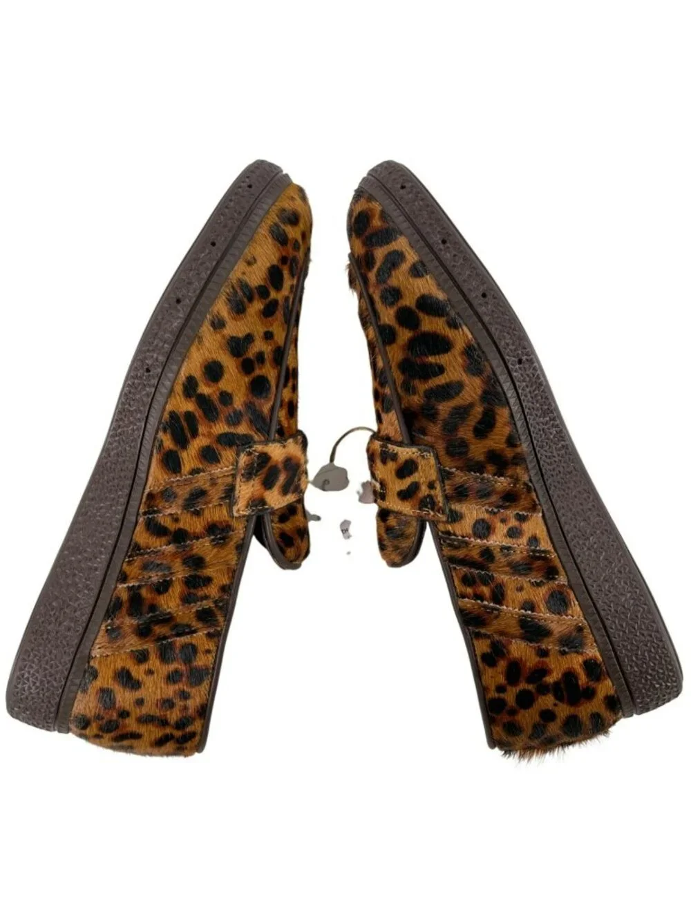 Adidas Handball Spezial Loafer Shoes Leopard Fur Print Brown Women's Size 9 NEW